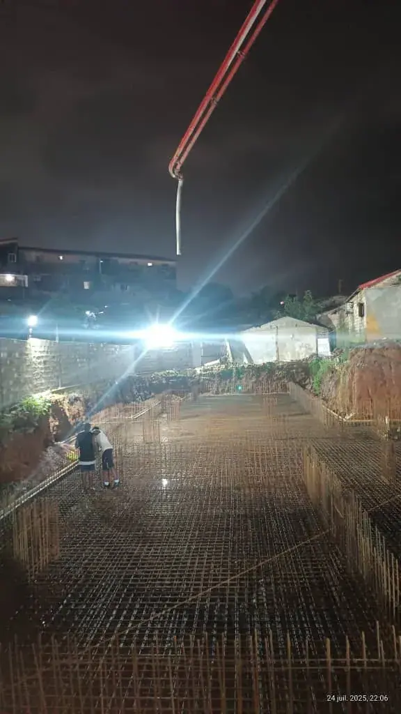 Slab work at night
