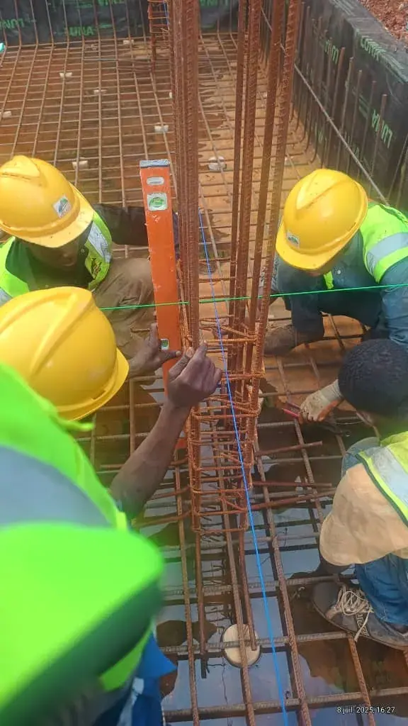 Crew working on foundations