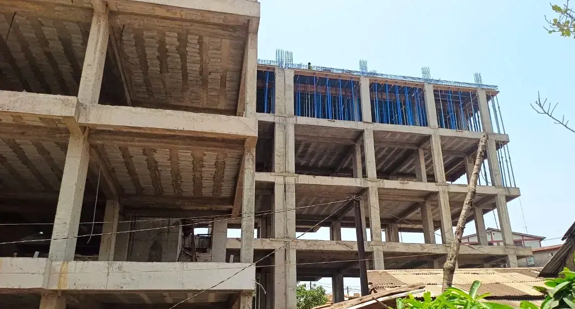Concrete structure under construction